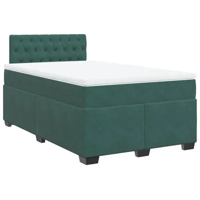 Produktbild von Boxspringbett mit Matratze Dunkelgrün 120x190 cm Samt