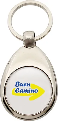 Produktbild von Huuraa Schlüsselanhänger Buen Camino Pfeil Metall Schlüsselring Einkaufswagenchip Geschenkidee