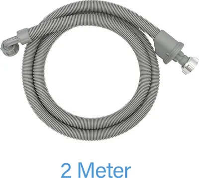 A coiled gray hose with connectors on both ends, presented on a white background.