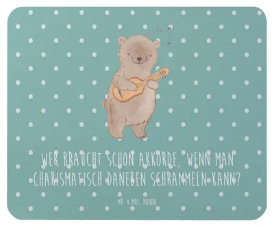 Produktbild von Mr. & Mrs. Panda Mauspad Charisma Gitarre - Meeresbrise - Geschenk, Freiheit, Liebe, mousematte, Musik, Akustik, Mousepad, Instrument, Lernen, laptop, Abenteuer, Musiker
