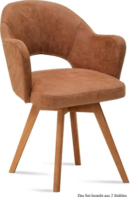 Produktbild von Armlehnstuhl (2er-Set) Dolly 59x87x61 Eiche geölt/Cognac
