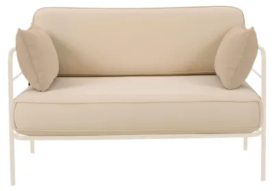 Produktbild von Selsey Preggel - Garten-Sofa, 116 cm, wasserabweisend, beige/cremefarbenes Gestell