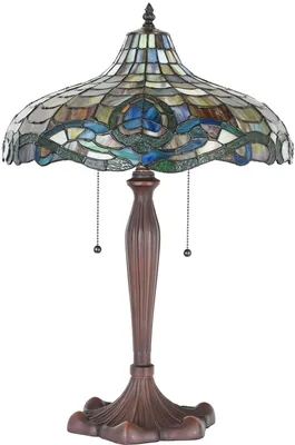 Obrázek produktu pro Clayre & Eef 5LL-1208 Stolná lampa Tiffany Ø 41x60 cm E27-max 2x60W Fialová - zelená