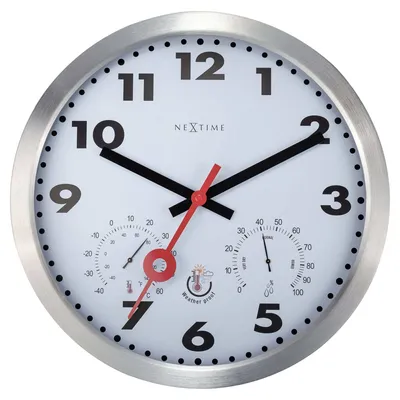 Obrázek produktu pro NeXtime Clematis, Zeď, Mechanické hodiny, Kulatý, Stříbrná, Hliník, Hliník