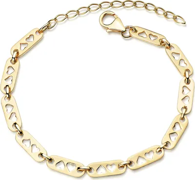 Produktbild von MATERIA by Matthias Wagner Damen Armband gold mit Herzen aus 925 Silber vergoldet 17,5-22cm SA-139