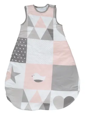 Produktbild von roba Schlafsack 'Happy Patch rosa', 90cm, ganzjährig, aus atmungsaktiver Baumwolle, unisex