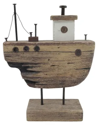 Productafbeelding van Clayre & Eef Decoratie modelboot, bruin, hout