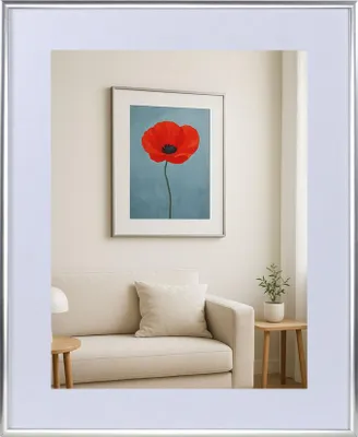 Produktbild von New Lifestyle Kunststoff Bilderrahmen mit Passepartout & Klarglas Collage Wanddeko Poster - Farbe: Silber | Format: 40x50