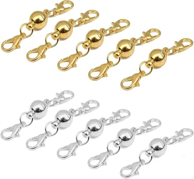 Productafbeelding van 10x Magnetische Sluiting voor Sieraden - Karabijnsluiting met Verlengstuk voor Kettingen en Armbanden