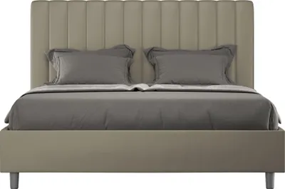 Immagine prodotto di ITYHOME - Letto contenitore imbottito 160x190 Pelle finta cappuccino Agueda