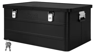 Produktbild von Aluminium Box mit Deckel Schwarz Alu Kiste Box Alukiste 135 Liter Transportbox Metallbox Alu Aufbewahrungsbox Boxen Abschliessbar Metallkiste