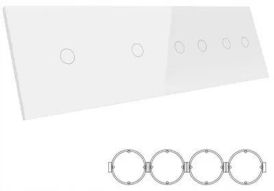 Produktbild von B-LINE Glas Touch Schalter 6-fach Weiß
