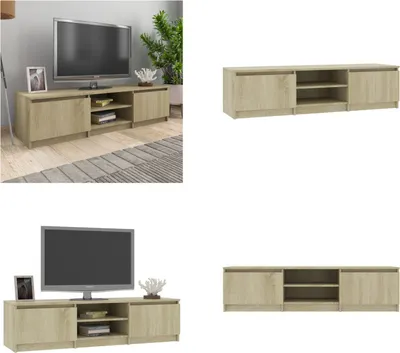 Produktbild von vidaXL TV Schrank Sonoma Eiche 140x40x35,5 cm Holzwerkstoff - TV-Schrank - TV-Schränke - Fernsehtisch - Fernsehtische