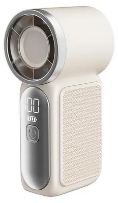 Produktbild von Tragbarer Mini-LED Anzeige Handventilator USB-Wiederaufladbar Ultraleise Tischventilator Weiß