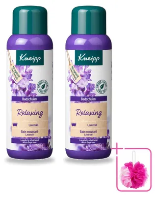 Imagen del producto de 2 unidades de espuma de baño Kneipp, aroma de lavanda, relajante, 400 ml, pack ahorro