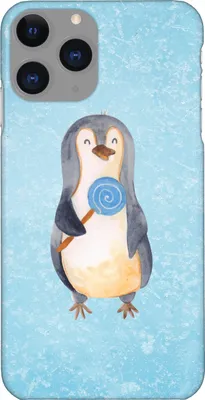 Produktbild von Mr. & Mrs. Panda Iphone 11 Pro Handyhülle Pinguin Lolli - Eisblau - Geschenk, Süßigkeiten, Spruch, Heißhunger, Pinguine, Premium Kunststoff, Naschen, Handy Case