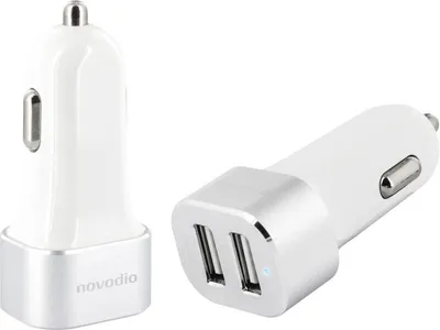 Image de Chargeur allume-cigare double USB Dual Car Fast Charger 48 W - Argent