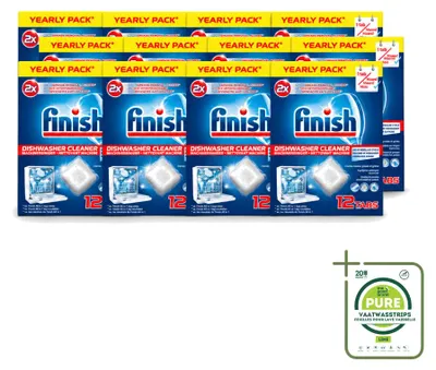 Produktbild von 12 x Finish Spülmaschinenreiniger gegen Fett und Schmutz - Großpackung - 12 Stücke