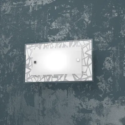 Immagine prodotto di Applique Contemporanea Stripes Metallo Bianco Vetro Serigrafato 1 Luce E27