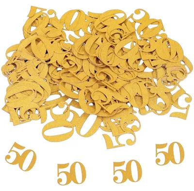 Productafbeelding van Konfetti voor 50e Verjaardag - 100 Stuks Gouden Tafel Decoratie