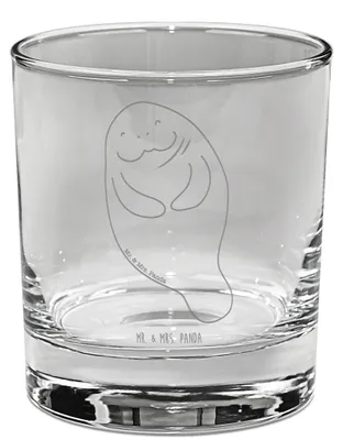 Produktbild von Mr. & Mrs. Panda Tumbler Seekuh Happy - Transparent - Geschenk, Achtsamkeit, Glas, Meer, Respekt, Whiskyglas, Neustart, Whiskeyglas, Neuanfang, Old Fashioned, Freundin
