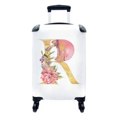 Produktbild von MuchoWow® Koffer Handgepäck Trolley Rollkoffer Kleine Reisekoffer mit 4 Rollen - Aquarelle - Farben - Blumen - Cabin Size < 55x40x23 cm & 55x40x20 cm - Fotokoffer - Kabinenkoffer - Boardgepäck - Reise-Box - Reisekoffer - Reisegepäck - Koffer mit Bild - Trolley für Kinder
