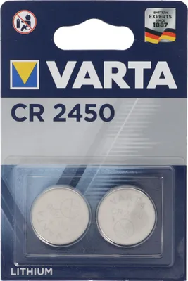 Produktbild von 2x Varta Knopfzelle CR2450 Batterie 3V Lithium Coin Retail