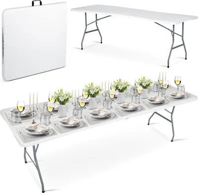 Zdjęcie produktu dla Stół cateringowy ogrodowy składany 244 cm Plonos biały