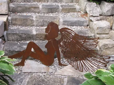 Produktbild von Edelrost Engel mit Doppelflügeln, 120 cm