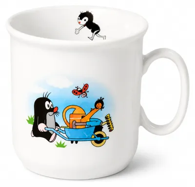 Produktbild von Thun 053241 Tasse Maulwurf mit Schubkarre, Porzellan, weiß