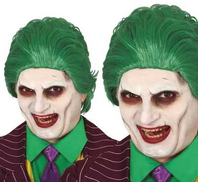 Produktbild von Mr Smile Grüne Clown Perücke Halloween Kostüm Accessoire Clownsbösewicht Halloween Abenteurer Gruselspaß Fasching Feier Party Mr Smile Fantasie Streich Horrorspaß, Farbe: Grün