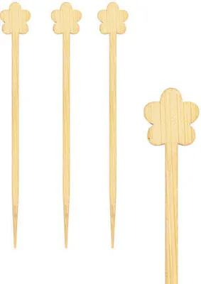Produktbild von 200x Picker "Blume" aus Bambus 9cm