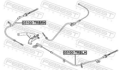 Produktbild von FEBEST Handbremsseil Seilzug Feststellbremse für FORD MAVERICK Hinten Links 05100-TRBLH