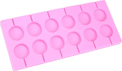 Image de Moule à sucettes en silicone 12 cavités – moule rond pour pralines et bonbons, souple, résistant à la chaleur, moule de cuisson pour chocolat et bonbons