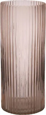 Produktbild von INNA-Glas Moderne Glasvase Sorcha mit Rillen, zartrosa-klar, 30 cm, Ø 12,5 cm - Farbige Design Vase