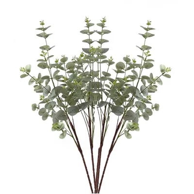 Produktbild von Künstlicher Eukalyptus 3er Set (85 cm) – Realistische Kunstpflanze mit Mehreren Zweigen, Einfach Kürzbar für Mehr Volumen, als Dekozweige Olive Grün