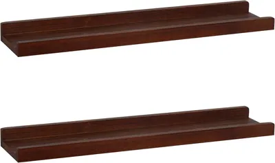 Zdjęcie produktu dla Półka ścienna drewniana, styl vintage, wymiary 60x13x4 cm, zestaw 2 sztuk, idealna do łazienki i salonu