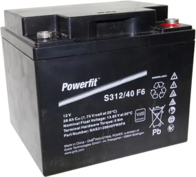 Produktbild von Exide Powerfit S312/40 F6 Blei Akku mit M6 Schraubanschluss 12V, 38000mAh