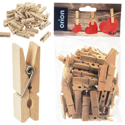 Produktbild von Orion Deko-Klammern Deko-Clips Holzklammern Wäscheklammern 4,5 cm 50 Stk.