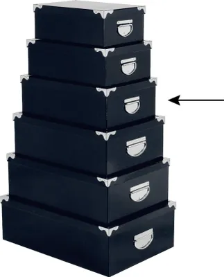 Produktbild von 5Five Aufbewahrungsbox/Box - dunkelblau - L36xB24xH12 cm - Pappe