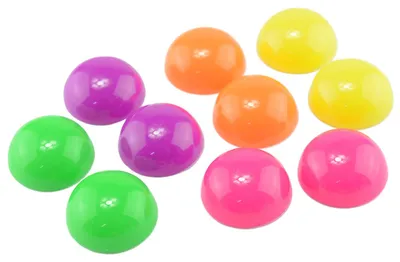 Produktbild von Vintageparts Cabochons neonfarben bunt rund, 10 Stück 18 mm