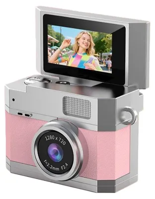 Produktbild von ZELURXX Mini Digitalkamera Retro CCD 0.96" Display Flip-Screen HD, Foto Video, als stylisches Accessoire, Kinder Studenten Outdoor, 64GB, Blau