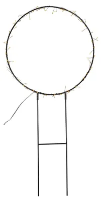 LED Lichtkreis Barlumi - stehend - H: 84cm - 80 warmweiße LED - inkl. Kabel - Outdoor - schwarz