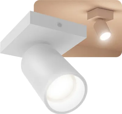 Produktbild von SSC-LUXon NUVIO Deckenstrahler Spot Wandleuchte schwenkbar -  inkl. LED GU10 Lampe 7W dimmbar neutralweiß - drehbare Deckenlampe 1 flammig