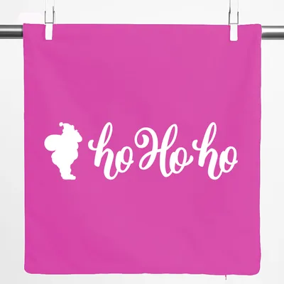 Produktbild von Huuraa Kissenbezug Santa Claus Ho Ho Ho 40x40cm Fuchsia Baumwolle Dekokissenbezug Geschenkidee