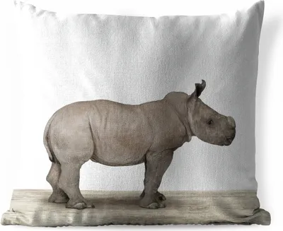 Produktbild von MuchoWow® Outdoor Kissen - Rhinozeros - Tiere - Jungen - Mädchen - 60x60 cm - Wetterfest - Lounge Kissen - Dekoration - Schlaf Kissen