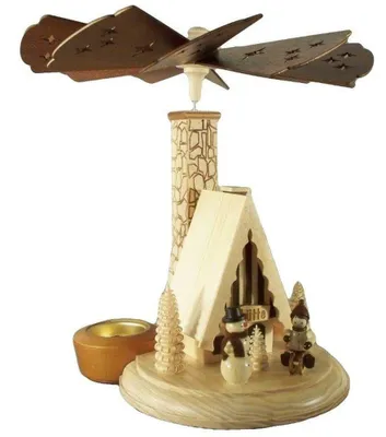 Produktbild von Tischpyramide Räucherhaus Skihütte BxHxT 24x26x24cm NEU