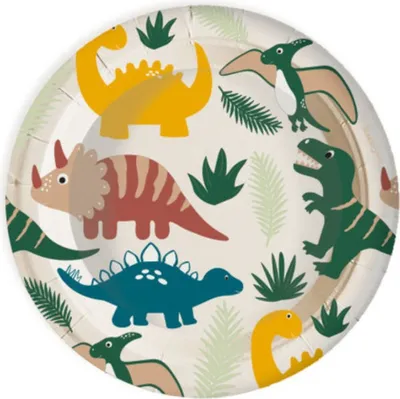 Zdjęcie produktu dla 8 papierowych talerzyków Ø 23 cm - Dino