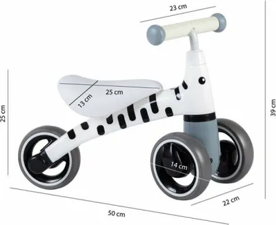 Produktbild von ECOTOYS Scooter Zebra weiß
