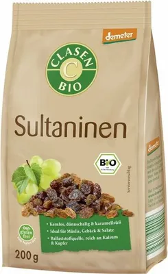 Produktbild von Clasen Sultaninen demeter - - 200g x 8 - 8er Pack VPE